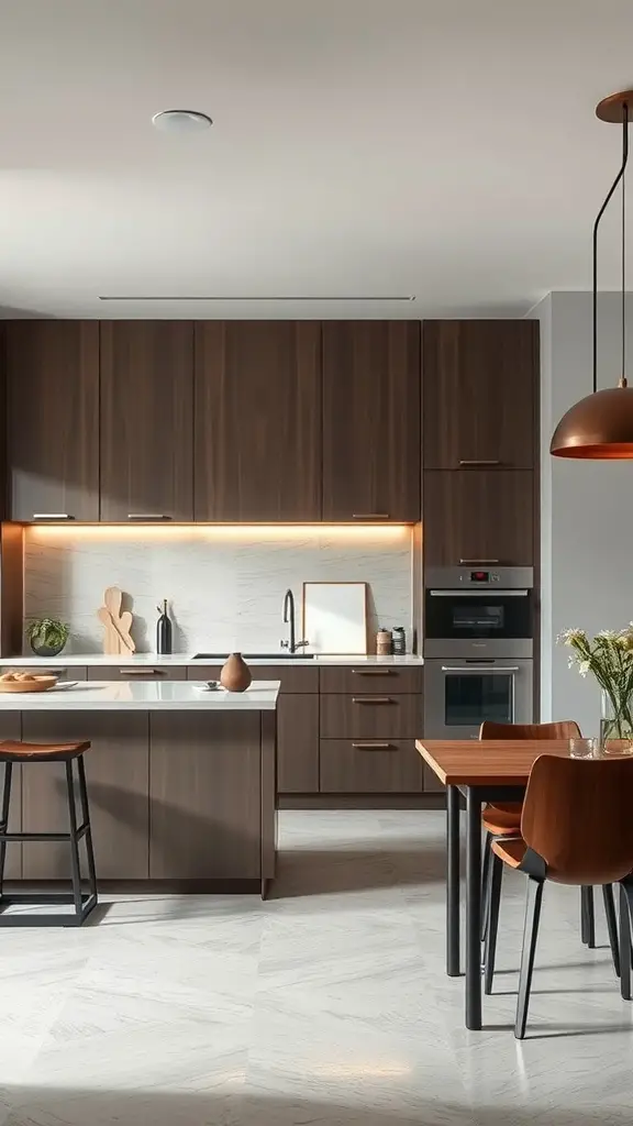29 Stunning Kitchen Makeover Ideas for a Fresh Look 28 Modern kitchen with wooden cabinets, a central island, and stylish lighting