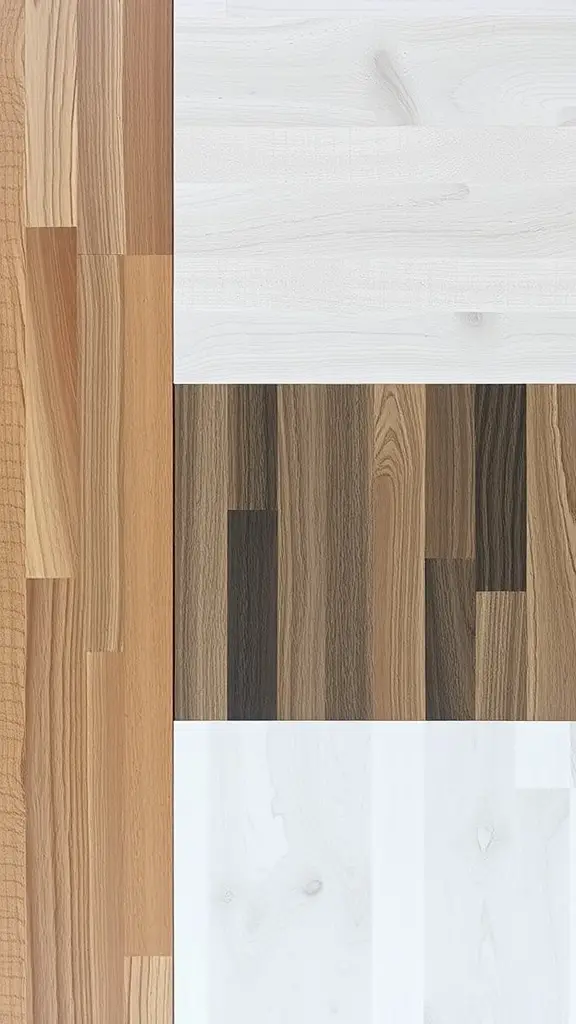 21 Stunning Kitchen Floor Ideas to Transform Your Space 16 A variety of kitchen floor finishes displayed, featuring different colors and textures of wood