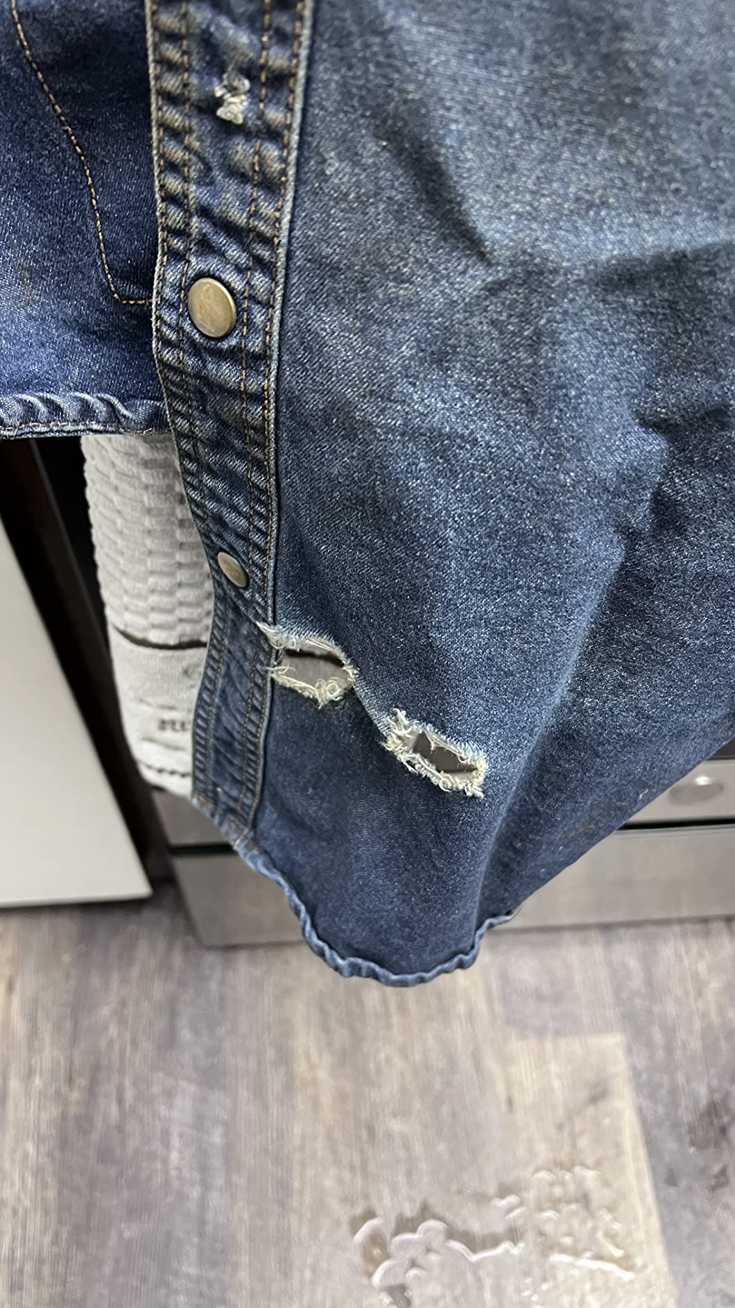 Black Stallion Mens Men's 8 Oz Long Sleeve Flame-Resistant Treated Cotton Denim Work Shirt - Customer Photo 1