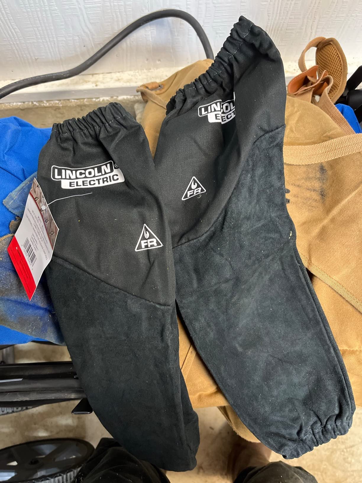 Lincoln Electric Welding Sleeves | Split Leather & Flame Resistant (FR) Cotton | Heat Resistance & Durability | K3111-ALL, Black - Customer Photo 1