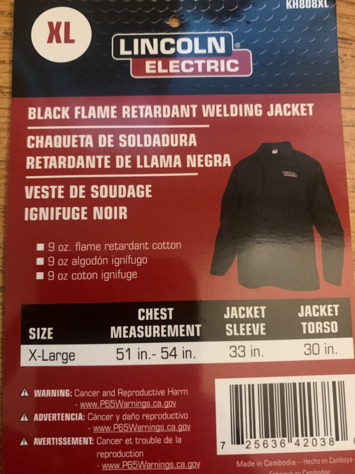 Lincoln Electric Black Flame-Resistant Cloth Welding Jacket - Customer Photo 3