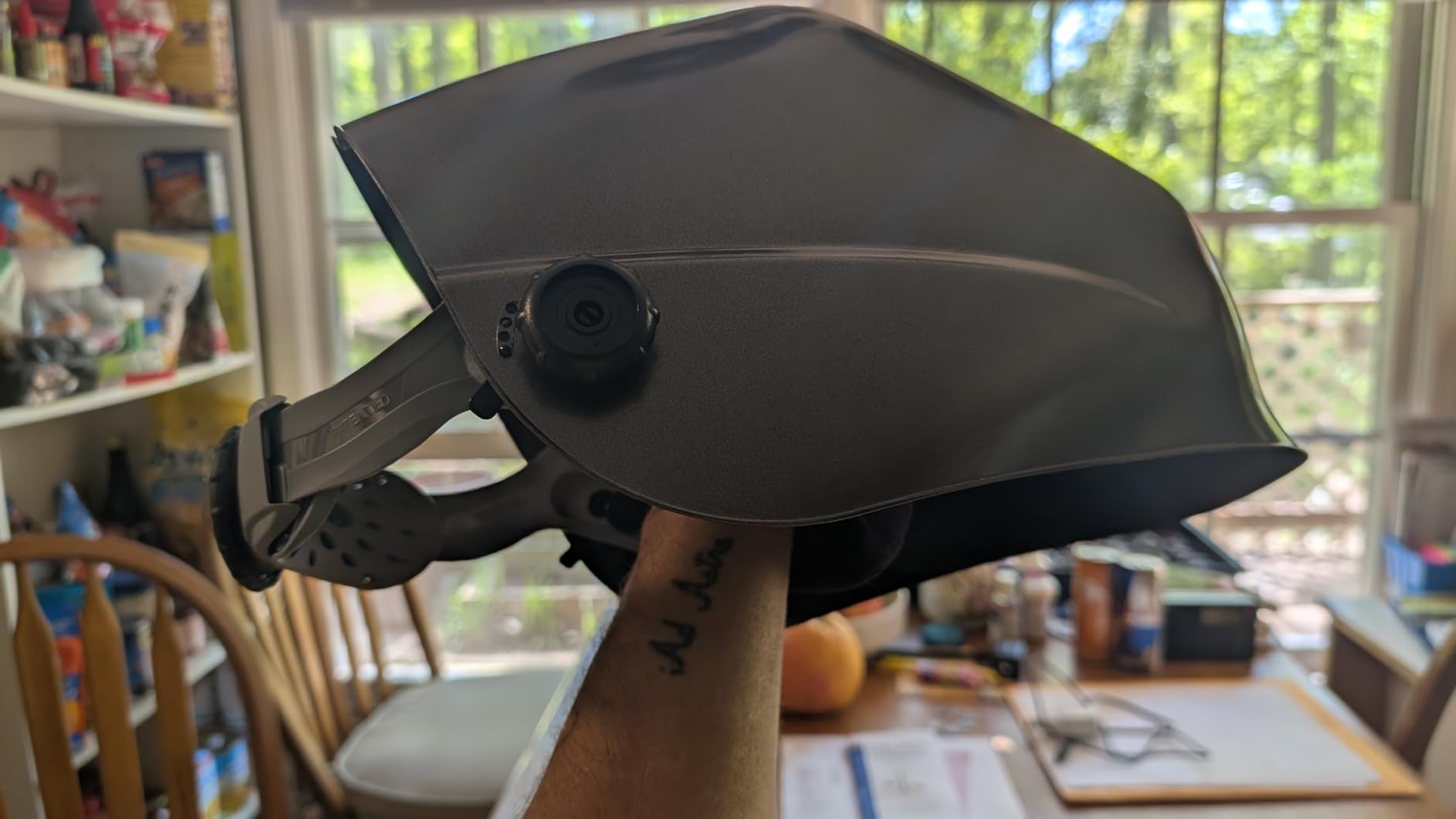 Jackson Safety HLX 100 Welding Hood - Fixed Front Welding Helmet - Shade 10, ANSI Z87.1 - Heavy Metal Gray - Customer Photo 3