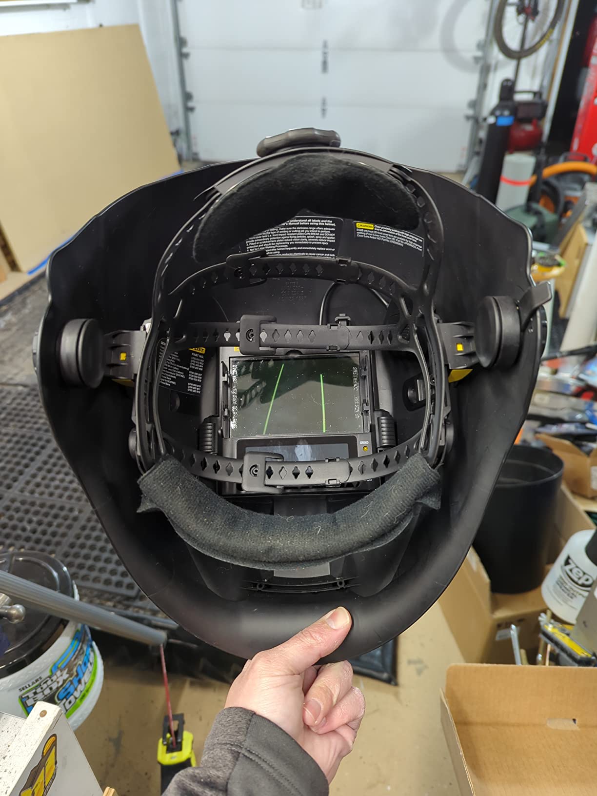 ESAB 0700000800 Sentinel A50 Welding Helmet, Black Low-Profile Design, High Impact Resistance Nylon, Infinitely-Adjustable, Color Touch Screen Controls, 3.93