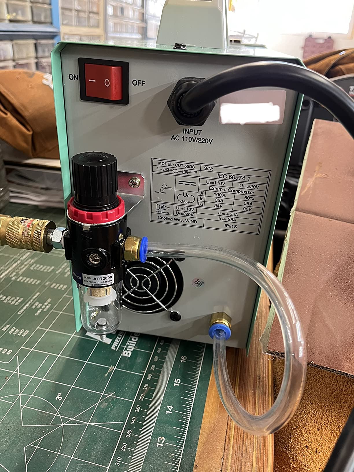 YESWELDER CUT-55DS Plasma Cutter, 55Amp Non-Touch Pilot Arc Air Power, Large Digital Display 110/220V Dual Voltage IGBT Inverter Plasma Cutting Machine with ETL Approved - Customer Photo 3