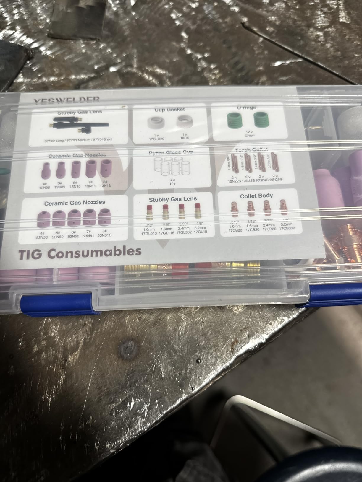YESWELDER 49Pcs TIG Welding Torch Stubby Gas Lens #10 Glass Cup Kit For WP-17/18/26 Customer Review YESWELDER 49Pcs TIG Welding Torch Stubby Gas Lens #10 Glass Cup Kit For WP-17/18/26 - Customer Photo 3