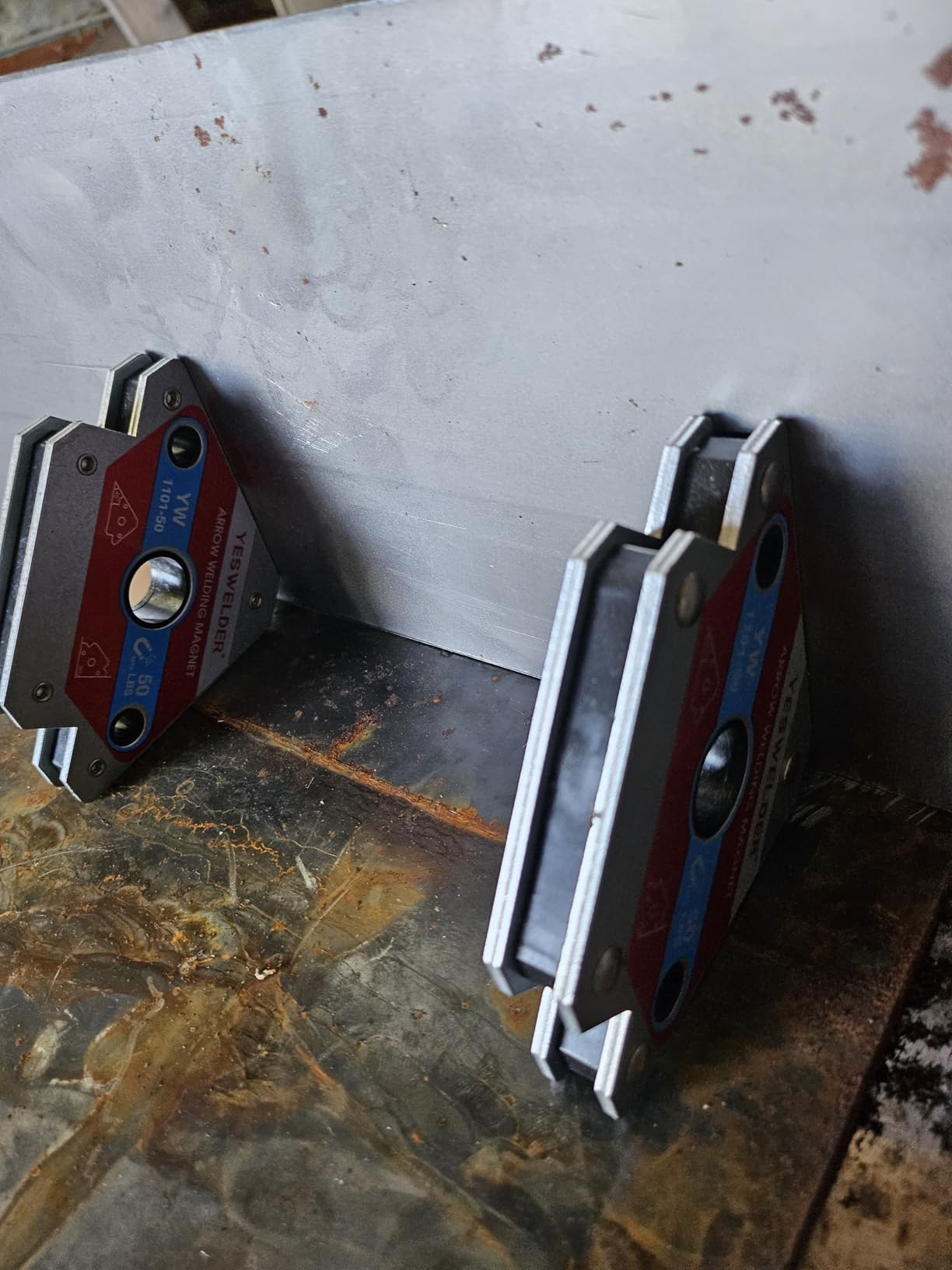 YESWELDER 50 LB Welding Magnet-4 Pieces of Magnetic Welding Holder 50 LBS Holding Power Welding Accessories - Customer Photo 1