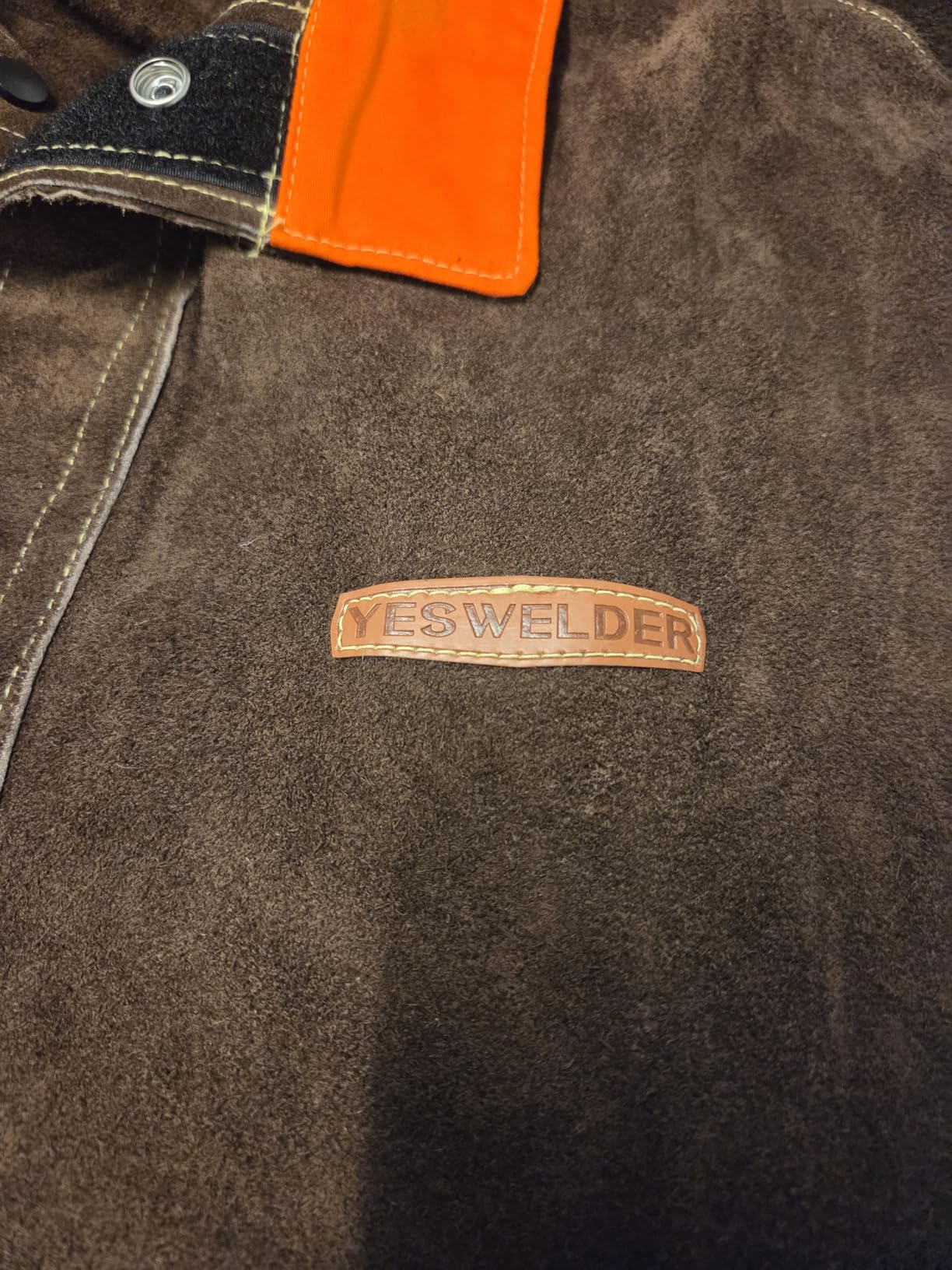 YESWELDER Leather Welding Jacket for Men Women, Heavy Duty welder jacket, Heat Flame Resistant Welding Coat - Customer Photo 2