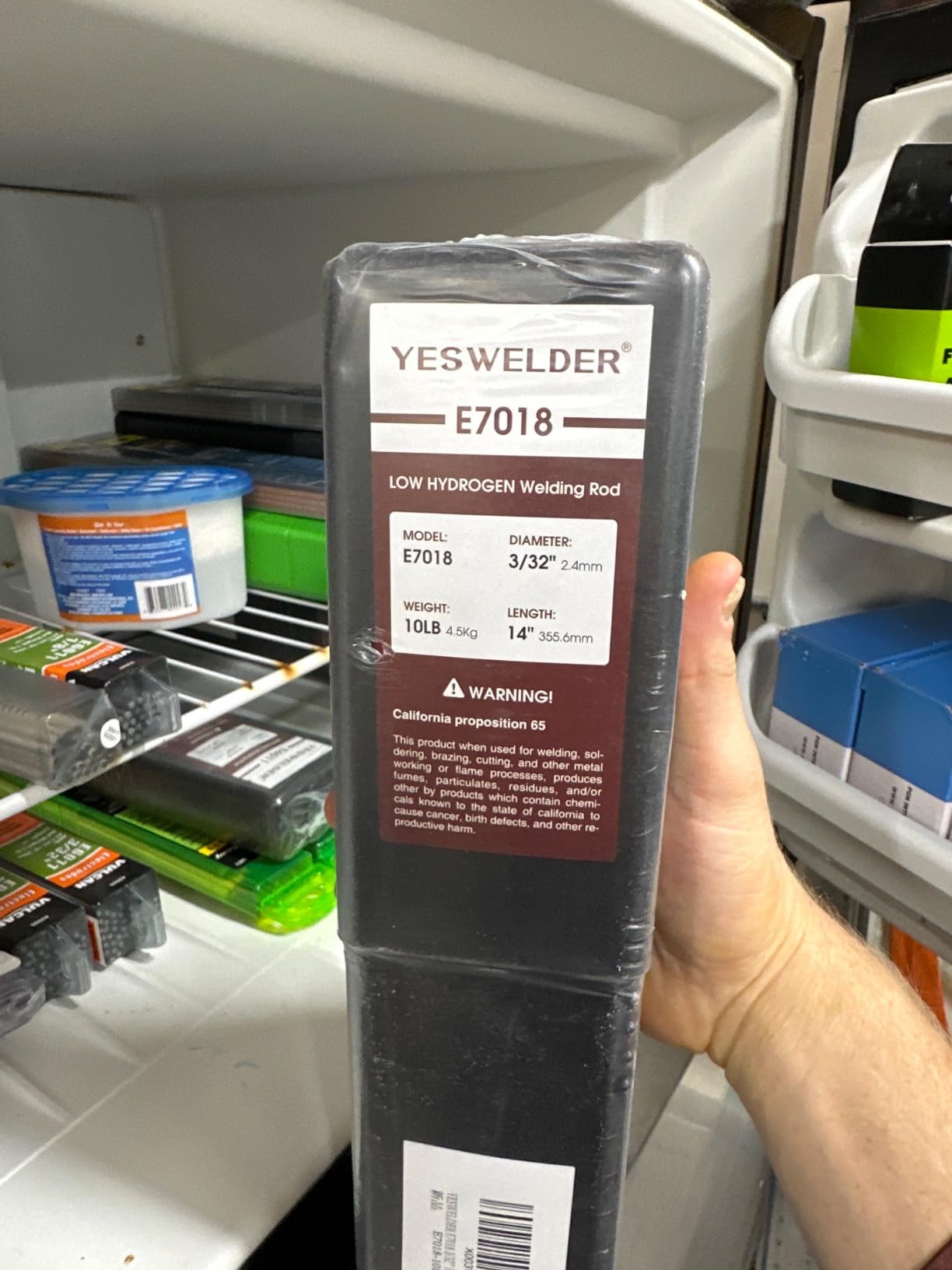YESWELDER E7018 1/8'' 10LB Welding Rod Low Hydrogen Carbon Steel Stick Electrodes - Customer Photo 3