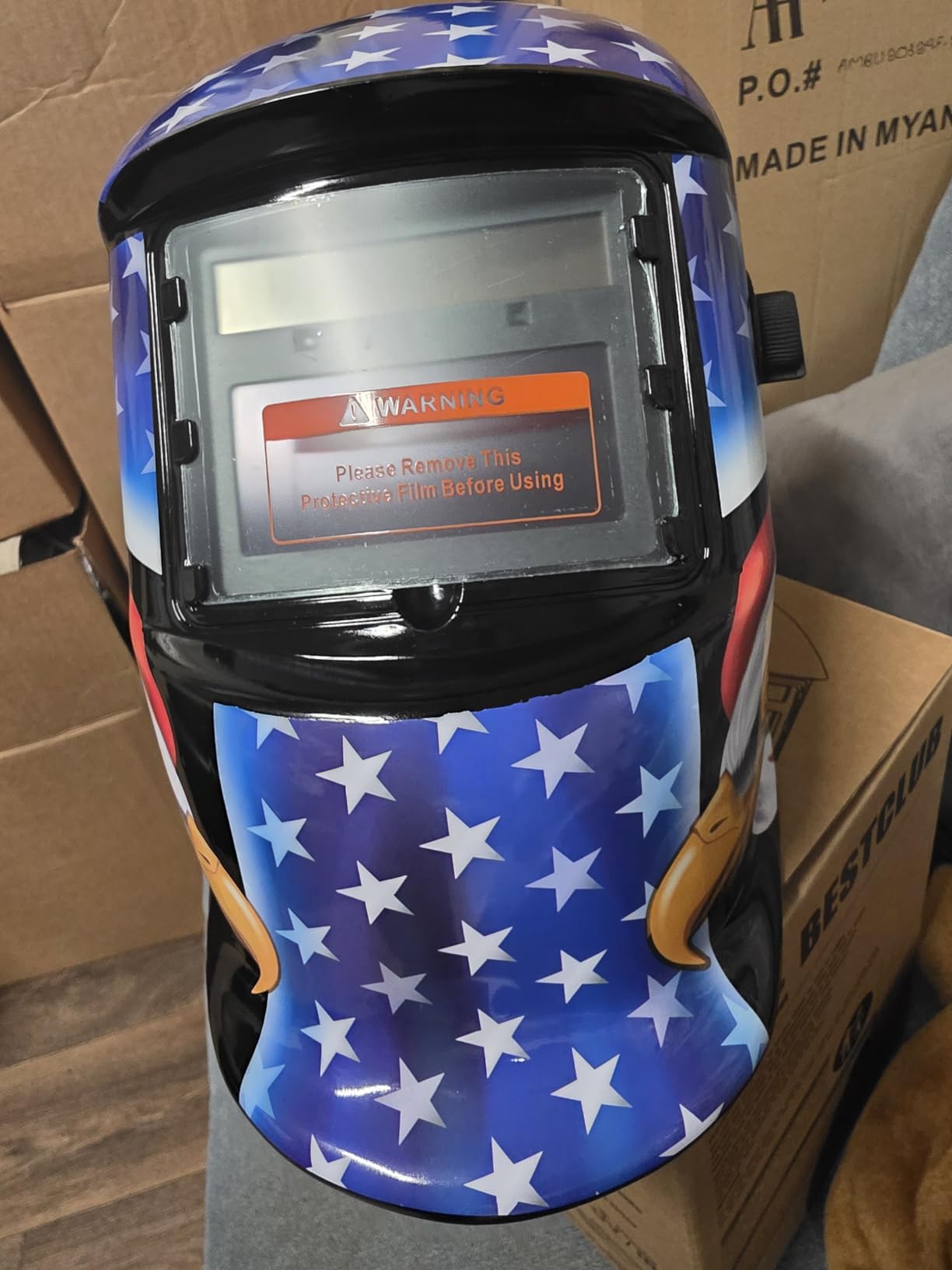 Welding Helmet Auto Darkening : BESTCLUB True Color Solar Powered Hood with Adjustable Shade Range 4/9-13 for Mig Tig Arc Welder Mask - Customer Photo 2