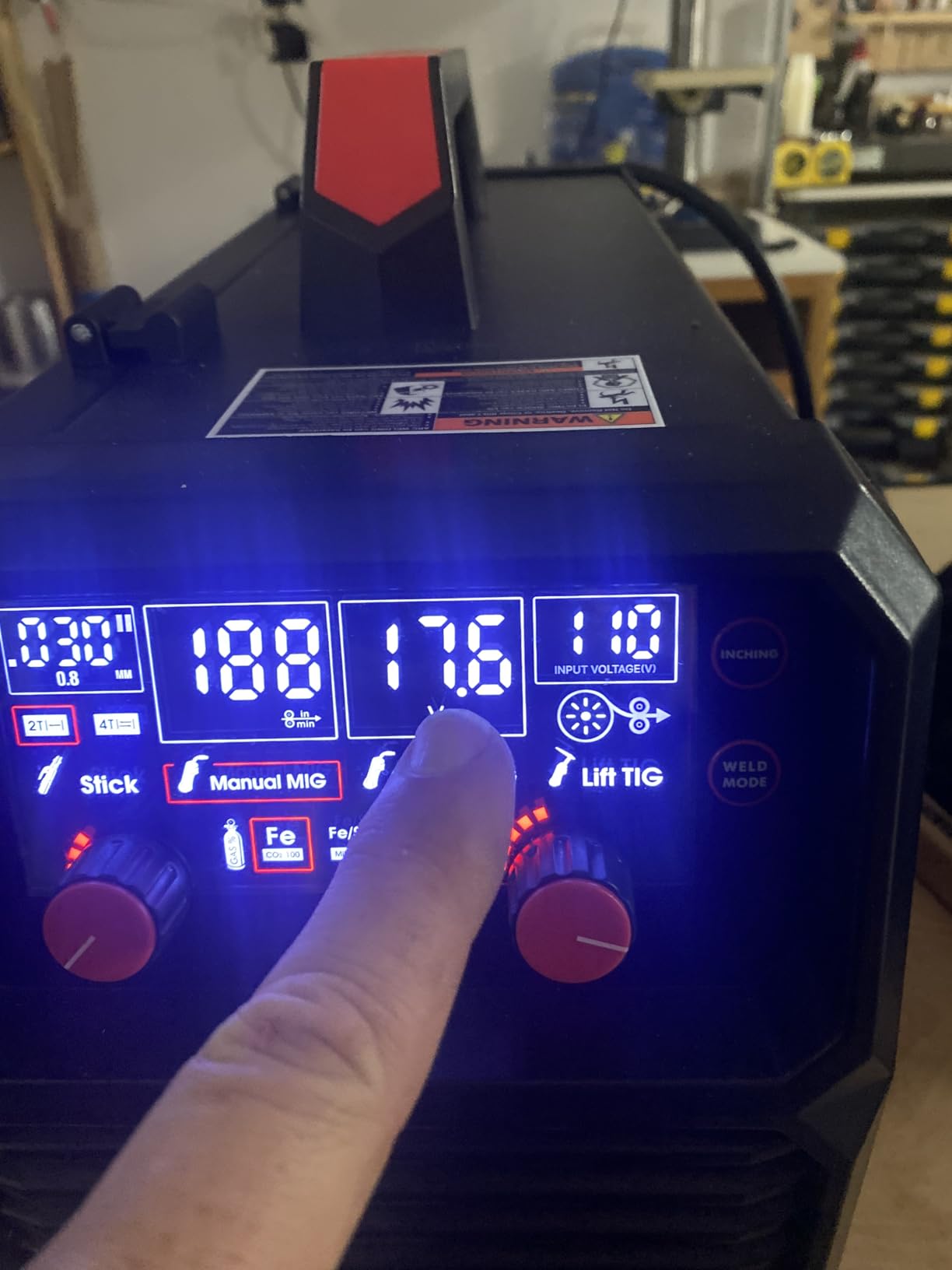 YESWELDER 165A MIG Welder, Flux Core MIG/Gas MIG/Lift TIG/Stick 4 in 1 Multi-process Welding Machine, LED Digital Display Synergic Control 110V/220V Dual Voltage MIG-165DS PRO - Customer Photo 2