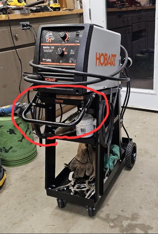 VEVOR Welding Cart, 2 Drawers Welder Cart Heavy Duty with Anti-Theft Lockable Cabinet, 350LBS Static Weight Capacity, 360° Swivel Wheels, Tank Storage Safety Chains for MIG TIG Welder, Plasma Cutter - Customer Photo 1