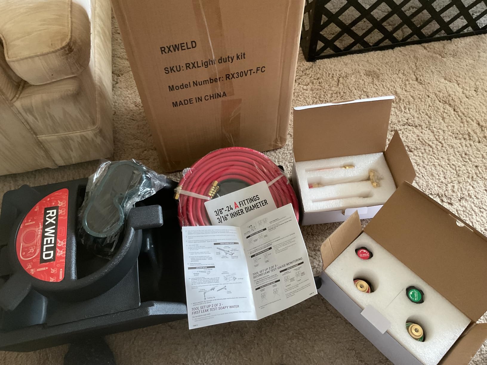RX WELD Oxy-Fuel Welding and Cutting Torch Kit - Light Duty HVAC Brazing Set with Check Valves & Tote (Cylinders Not Included) - Customer Photo 2