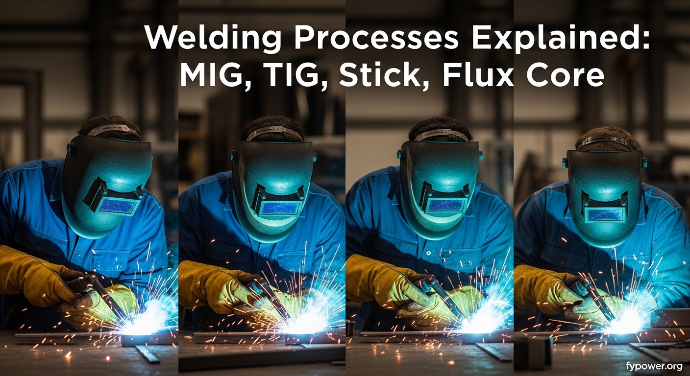 Welding Processes Explained: MIG, TIG, Stick, and Flux Core Compared