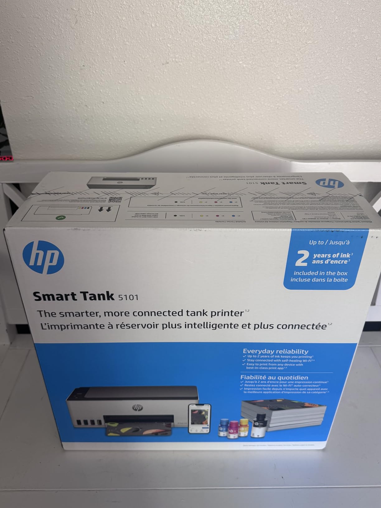 HP Smart Tank 5101 Wireless All-in-One Refillable Printer, Scanner, Copier with 2 Years of Ink Included, Wireless (2.4ghz only) Printer-for-Home use (1F3Y0A) customer photo 1