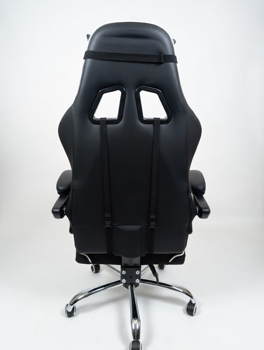 GTPLAYER Gaming Chair, Computer Chair with Footrest and Lumbar Support, Height Adjustable Game Chair with 360°-Swivel Seat and Headrest and for Office or Gaming (Pearl White) customer photo 1