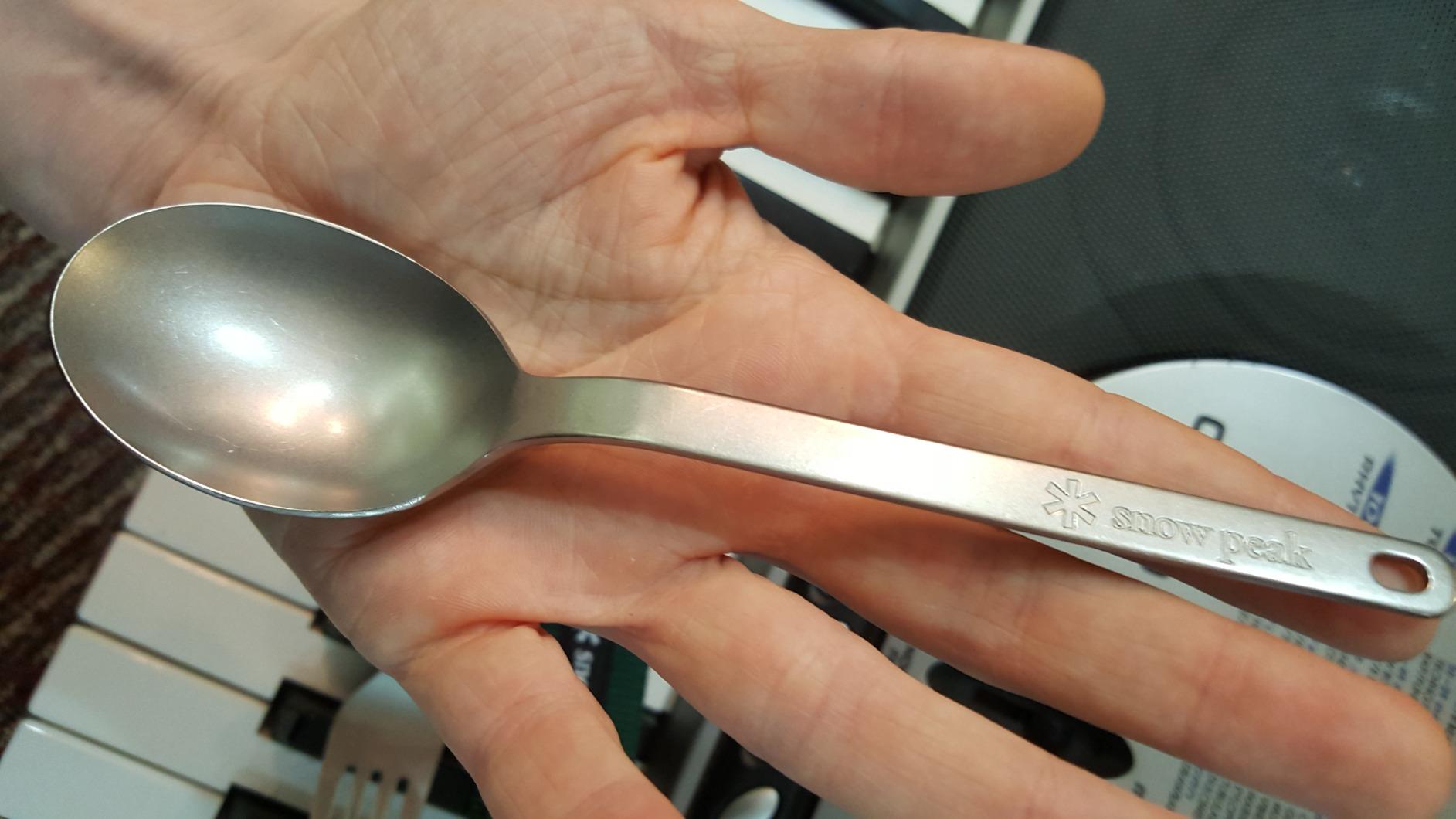 Snow Peak Titanium Fork & Spoon Set, Durable Utensils, Compact, Lightweight, Camping, Hiking, Backpacking, Travel Case customer photo 2