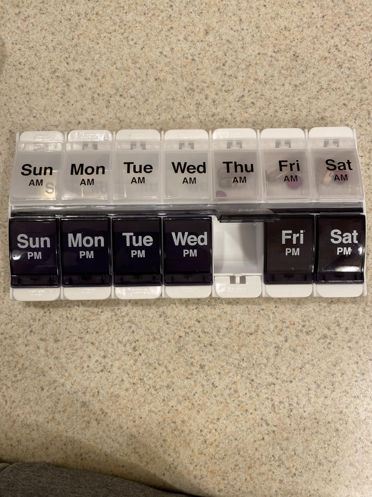 Ezy Dose Weekly (7-Day) AM/PM Pill Organizer, X-Large Case, Blue/Purple customer photo 2