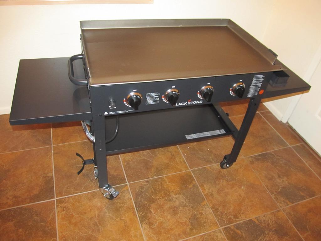 Blackstone 36 Inch 4 Burner 60,000 BTU Portable Steel Griddle Cooking Station with Foldable Legs, Grease Pan, and Storage Rack, Black | Blackstone® 1554 Folding Side Shelves, Powder Coated Steel, 4 Burner Propane Griddle customer photo 1