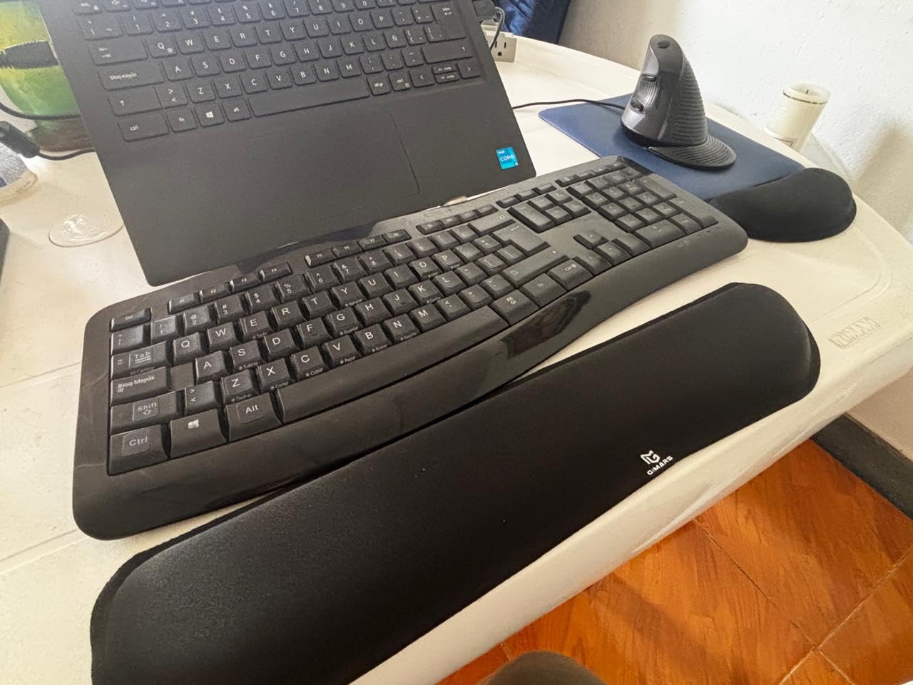 Gimars Upgrade Enlarge Silky and Superfine Fabric Gel Memory Foam Keyboard Wrist Rest Set, Ergonomic Keyboard Mouse Wrist Support for Typing Pain Relief, Comfort for Office, Gaming, Computer, Black customer photo 2