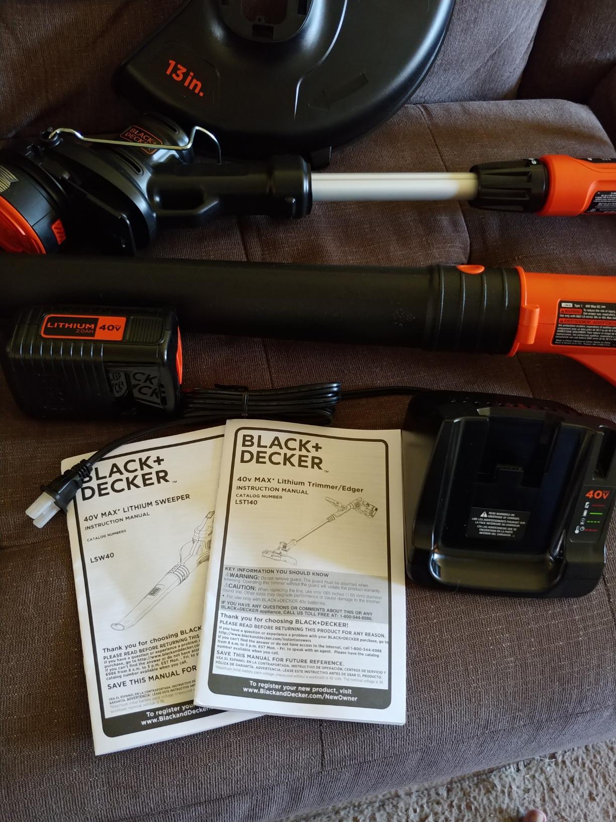 BLACK+DECKER 40V Max Cordless Sweeper & String Trimmer, Battery & Charger Included (LCC340C) customer photo 1