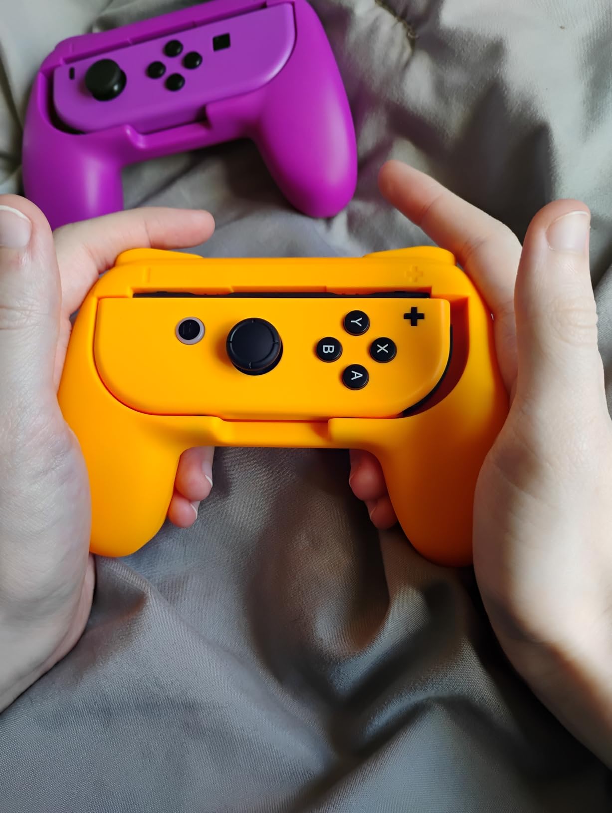 FASTSNAIL Grips Compatible with Nintendo Switch for Joy Con & OLED Model for Joycon, Wear-Resistant Handle Kit and Non-Slip Thumb Grips for Switch Joycon 1 Controller 2 Pack (Black) customer photo 2