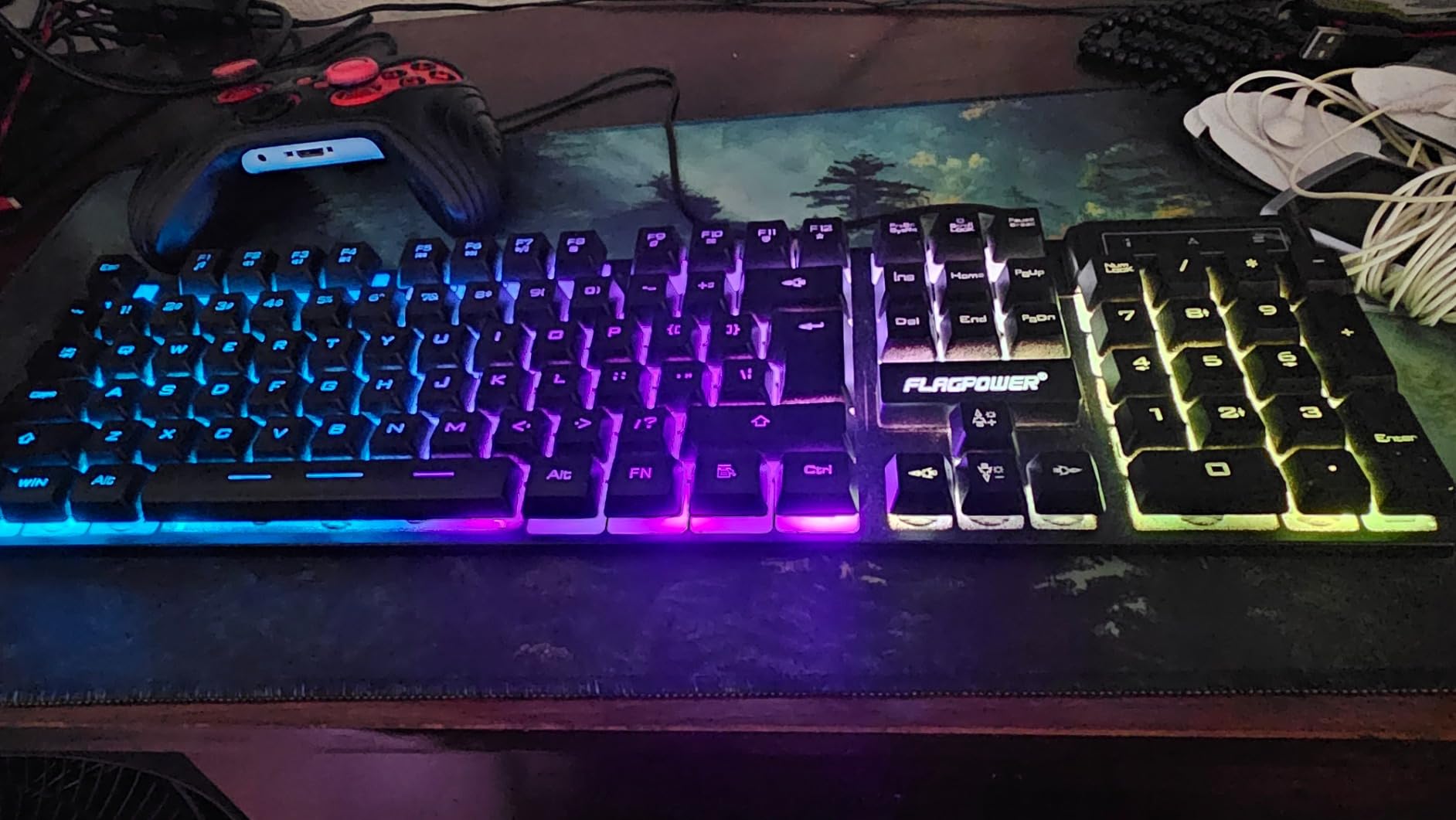 RGB Gaming Keyboard and Breathing Mouse Combo, Adjustable Breathing Backlit Mechanical Feeling Keyboard with 4 Colors 4800DPI Backlight Mouse for PC Laptop Computer Game and Work customer photo 2