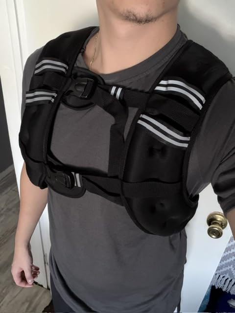 ZELUS Weighted Vest, 6lb/8lb/12lb/16lb/20lb/25lb/30lb Weight Vest with Reflective Stripe for Workout, Strength Training, Running, Fitness, Muscle Building, Weight Loss, Weightlifting customer photo 2