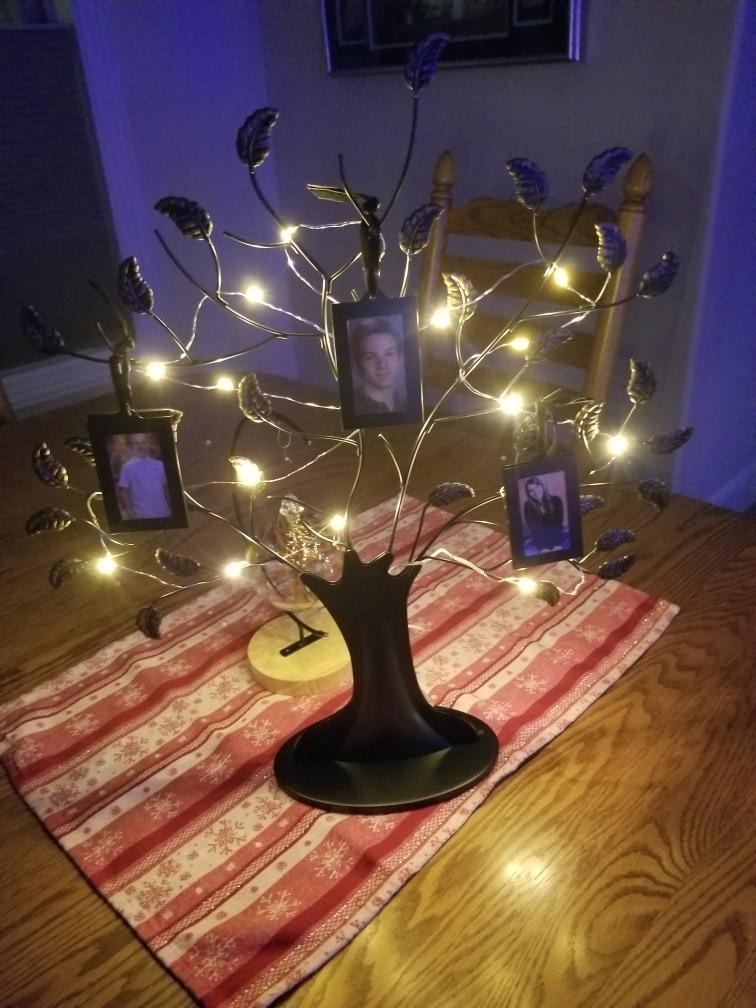 Americanflat Family Tree Picture Frame - Includes 6 Hanging 2x3 Picture Frames - Adjustable Ribbon Tassels - Ideal as Mother's Day Gifts, Christmas Decor - Black and Bronze - Gifts for Mom customer photo 2