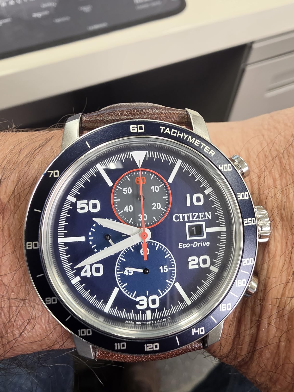 Citizen Men's Eco-Drive Weekender Brycen Chronograph Watch in Stainless Steel customer photo 1