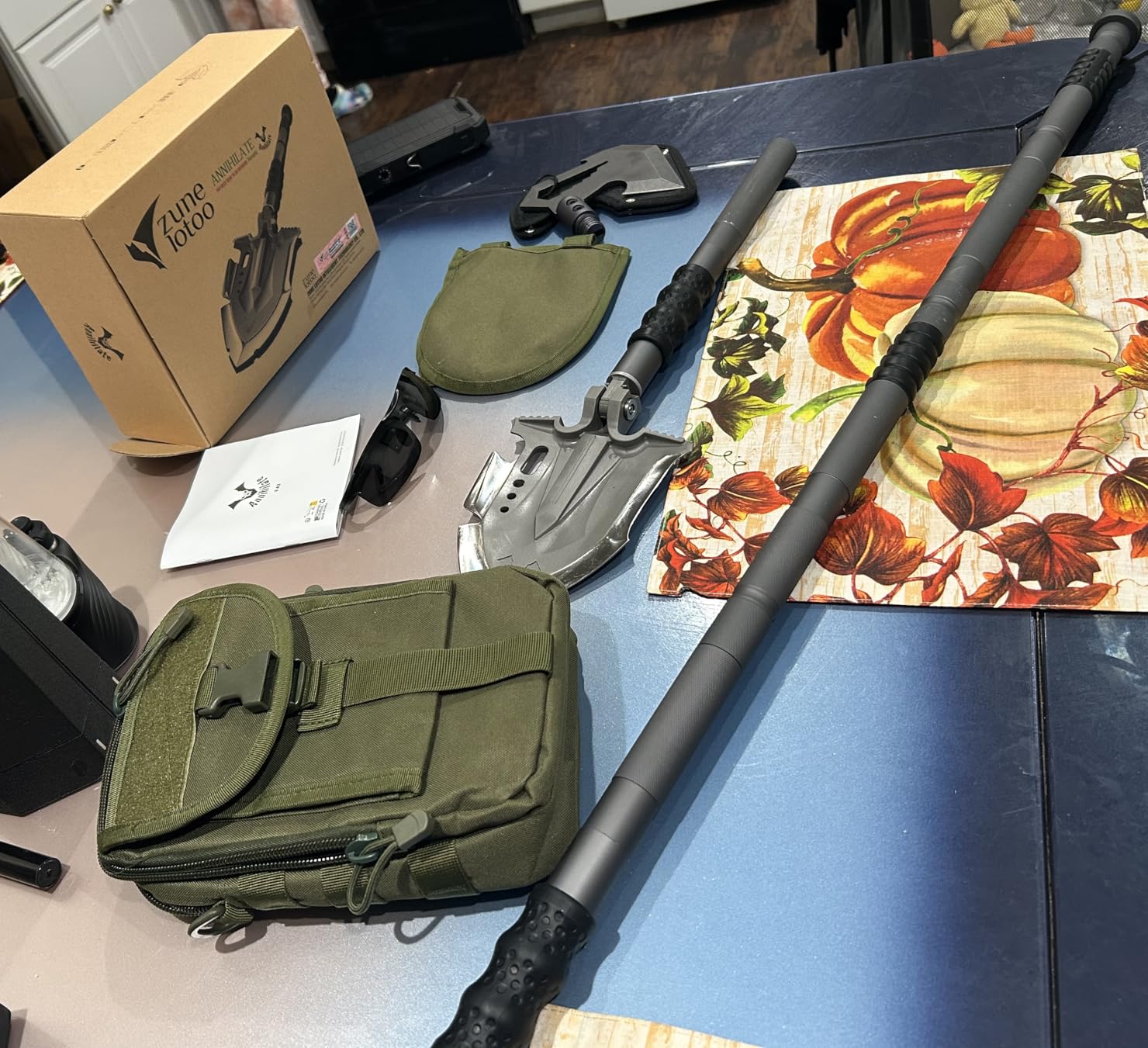 Zune Lotoo Survival Shovel Multitool 28 in 1 Luxury Kit, Tactical Camping Folding Shovel, Unbreakable Martensitic Steel Adjustable 7 Angles customer photo 2