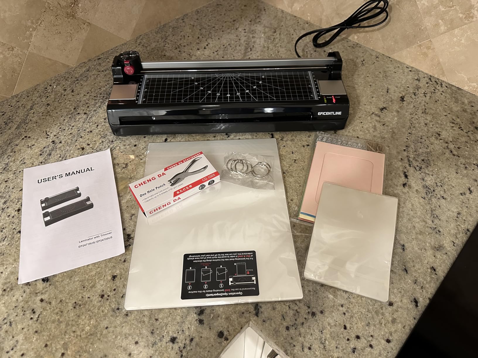 Laminator Machine for A3/A4/A6, YE381 13inch Thermal & Cold Laminating Machine for Home Office School Teacher Use with 50 Pouches, Paper Trimmer and Corner Rounder | YE381 Thermal & Cold Laminating Machine for Home Office School Teacher Use , Built in Paper Trimmer and Corner Rounder customer photo 2
