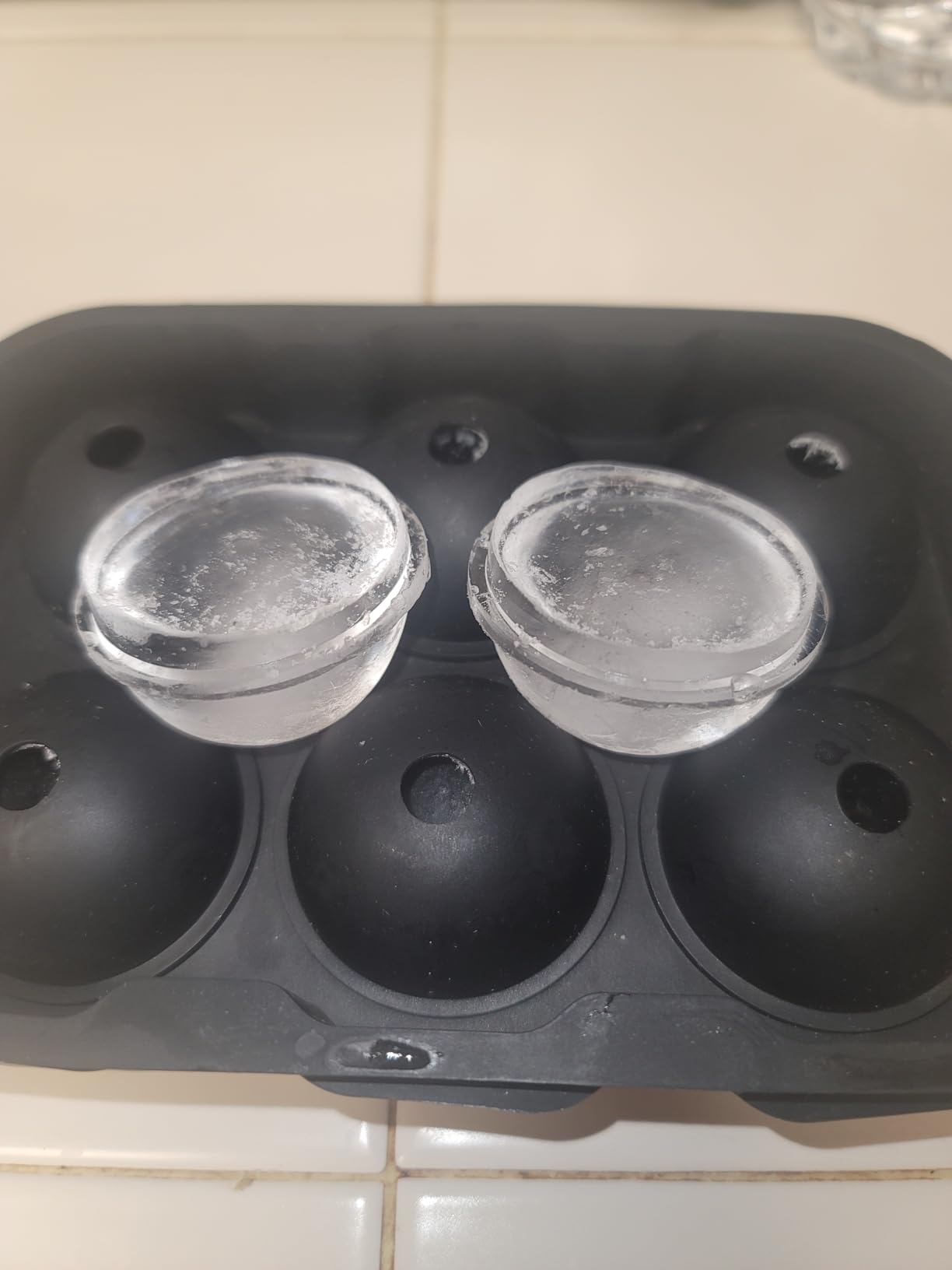 Silicone Ice Cube Trays - Large Silicone Molds for 2-Inch Ice Cubes and Spheres Whiskey Ice Cube Trays with Lids for Cocktails & Bourbon - Set of 2 customer photo 2