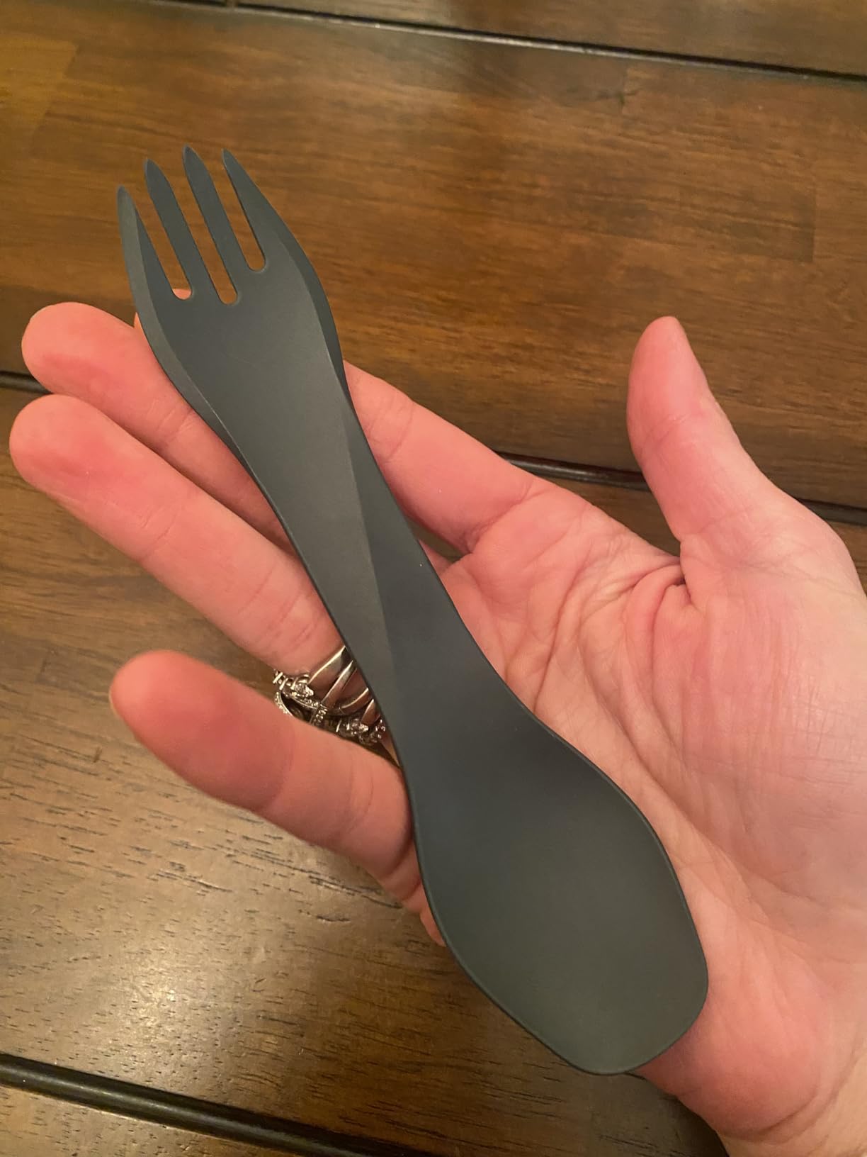 GoBites Uno | Travel & Camping Utensils | Portable & Convertible Dining Ware | Multi-Functional Spork, Titanium customer photo 2