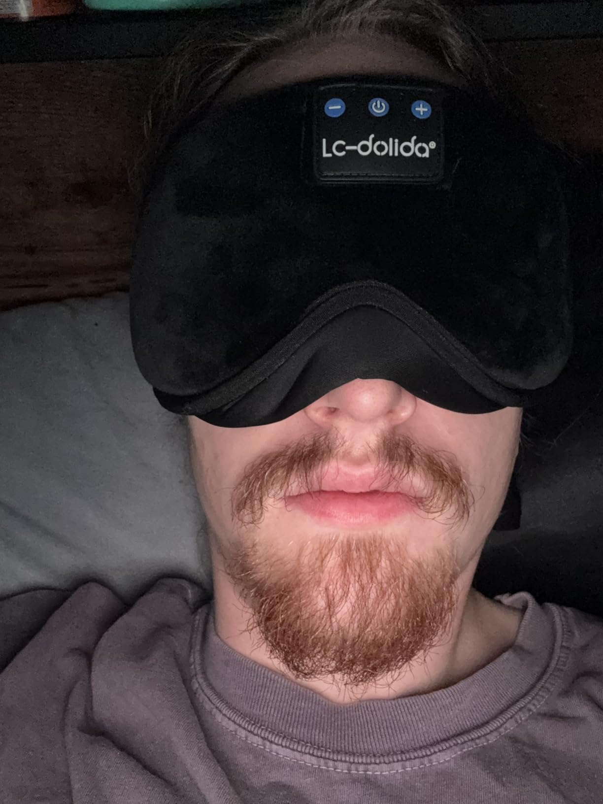 LC-dolida Sleep Headphones, 3D Sleep Mask Bluetooth Wireless Music Eye Mask, Sleeping Headphones for Side Sleepers Sleep Mask with Bluetooth Headphones Ultra-Thin Stereo Speakers Perfect for Sleeping customer photo 2