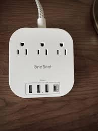 One Beat Power Strip with USB C, 3 Outlets 4 USB Ports (22.5W/4.5A) Desktop Charging Station, Flat Plug, 6ft Braided Extension Cord, Non Surge Protector for Travel, Cruise Ship, ETL Listed customer photo 2