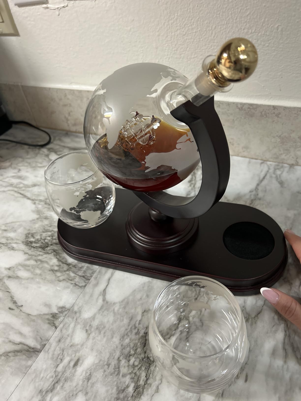 Whiskey Decanter Set for Men, Bourbon Decanter, Glasses & Whiskey Stones customer photo 2