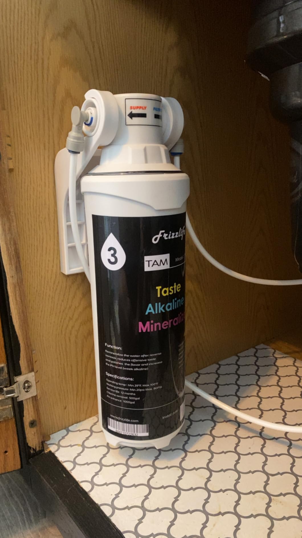 Frizzlife Reverse Osmosis Water Filter - Alkaline Mineral pH+, NSF/ANSI 58&53&42&372 Standard, 600GPD Tankless RO Reverse Osmosis System, Under Sink, 2:1 Pure to Drain, Reduce FPAS/PFOA, PD600-TAM3 customer photo 2