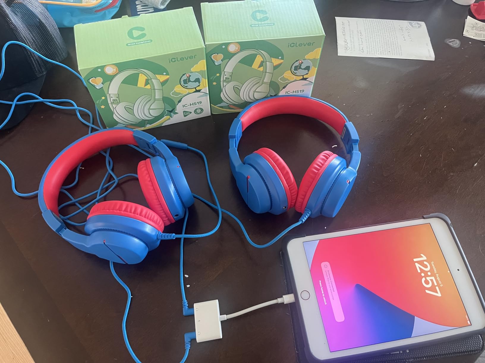 iClever HS19 Kids Headphones for School, Over-Ear for Toddler Boys Girls | SafeSound Tech, HD Mic Stereo Sound, Kids Headphones with Cord, FunShare Foldable 3.5mm Wired for iPad Computer Travel customer photo 1