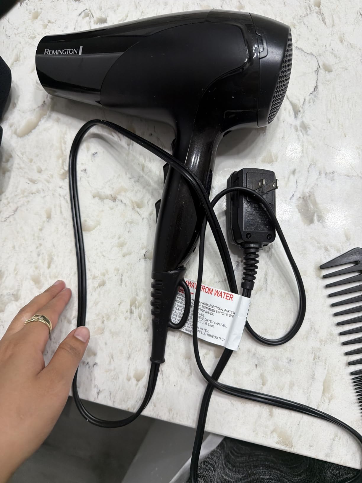 Remington Damage Protection Hair Dryer with Ceramic Ionic Tourmaline Technology, Grey, Diffuser and Concentrator, 3 Piece Set customer photo 2
