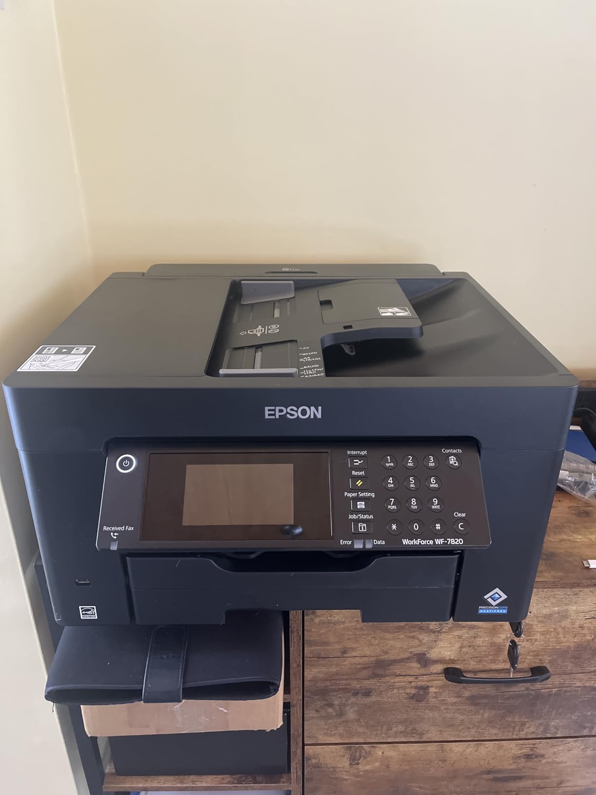 Epson Workforce Pro WF-7820 Wireless Duplex All-in-One Wide-Format Printer, Copier, Scanner, and Fax with 50 Page ADF, 250 Sheet Paper Capacity and Mobile Printing, Black customer photo 1