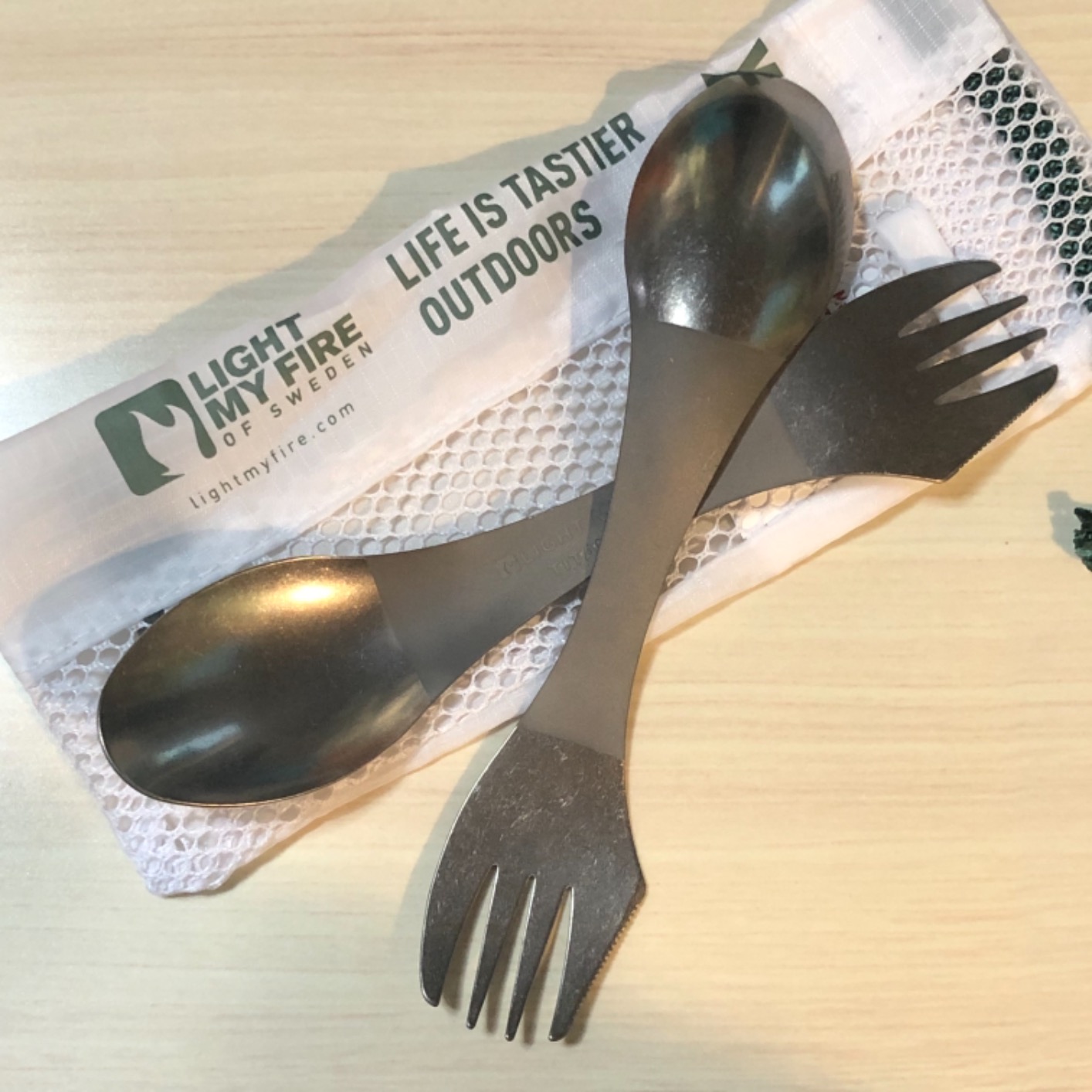 Titanium Spork Camping Spoon Fork Knife Combo Reusable Travel & Camping Utensils - Unbreakable Non-Toxic BPA Free Outdoor Backpacking Hiking Picnic Utensil, 1 Metal Spork customer photo 1
