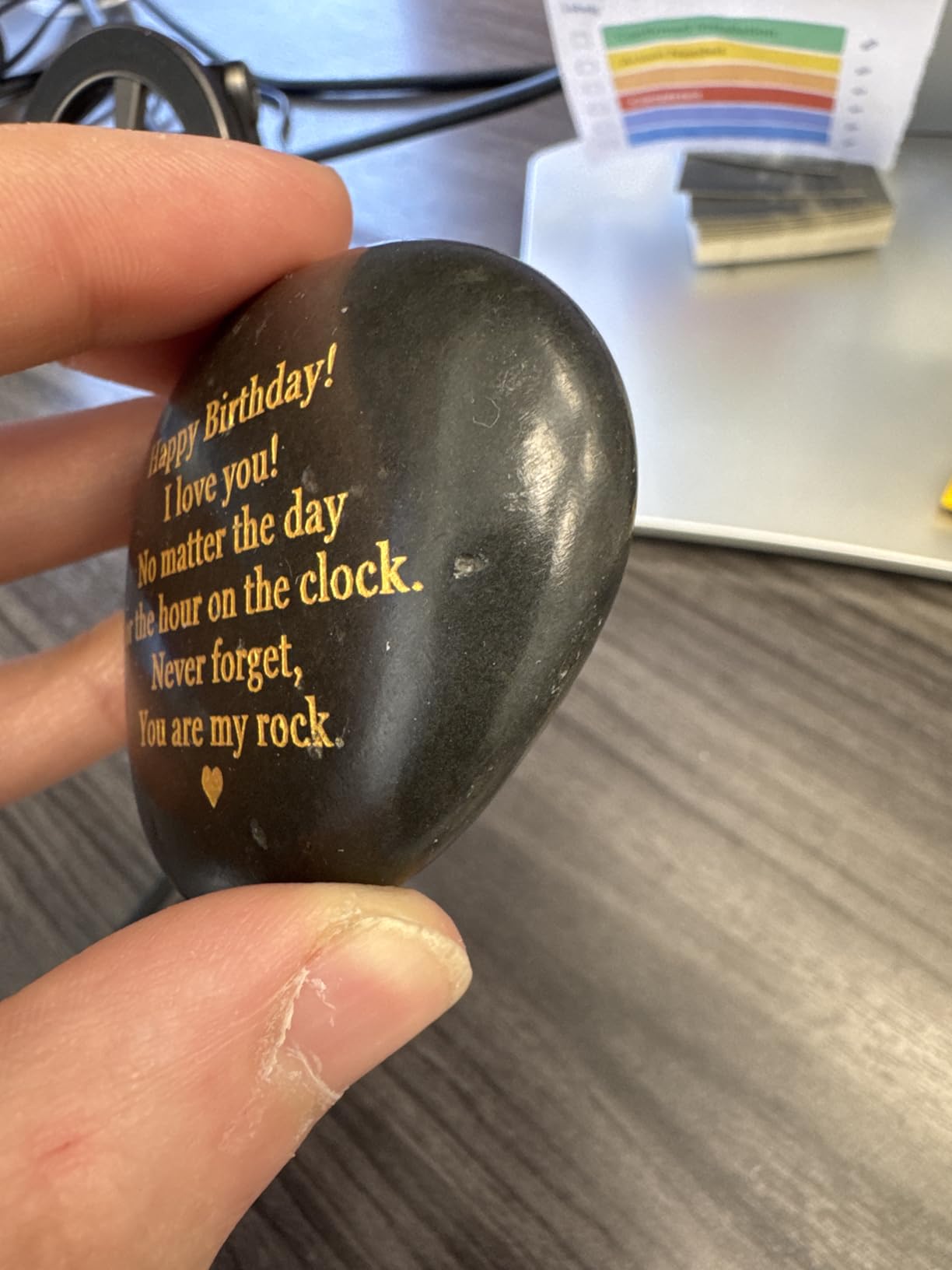 Unique Gifts for Fathers Day for Men - Engraved Decorative Stones Gift for Father's Day for Dad from Son - Heart-Warming You are My Rock - Decorative Accessories Gifts for Men Who Have Everything customer photo 1