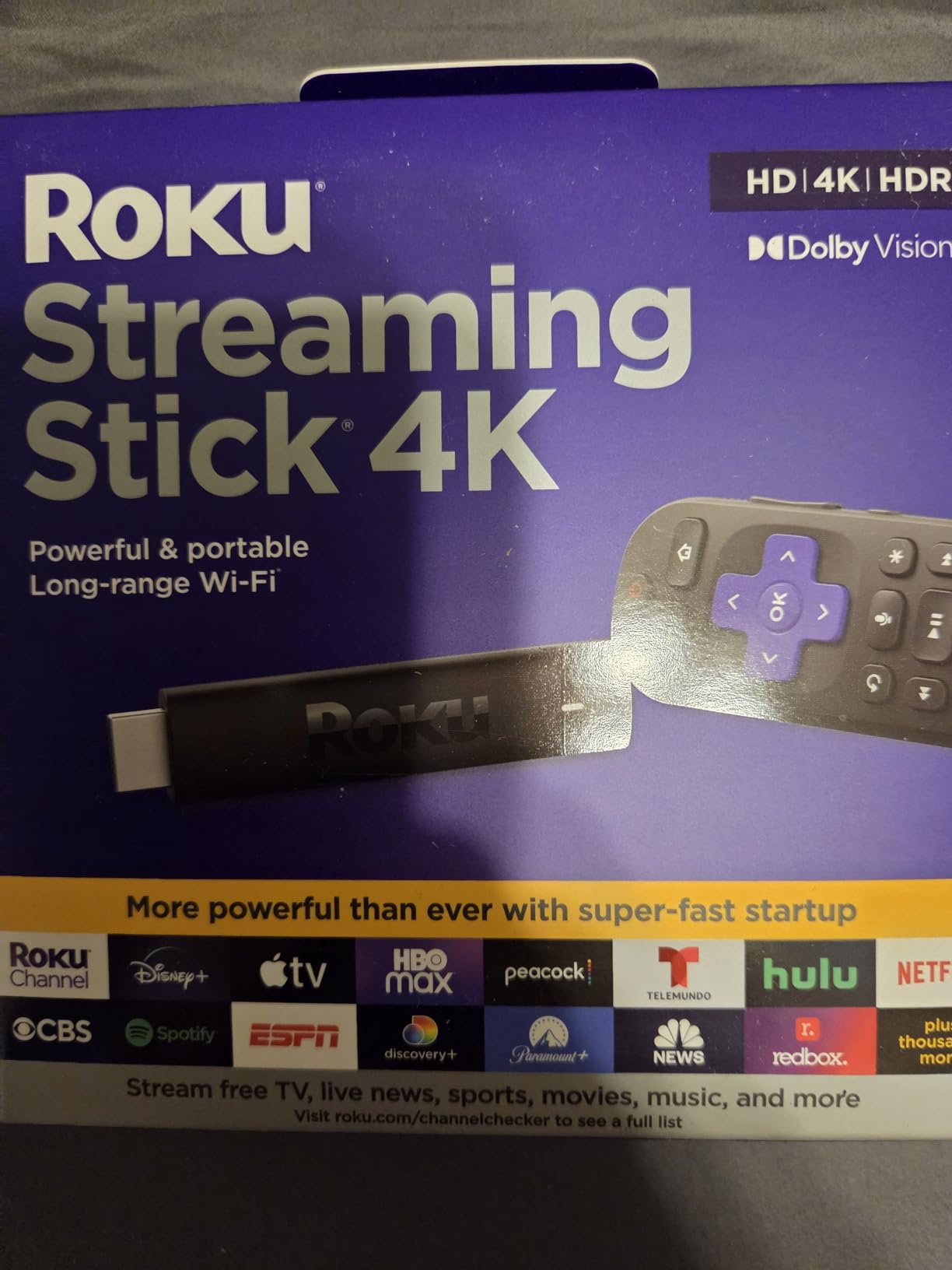 Streaming Stick 4K - HDR & Dolby Vision Roku Streaming Device for TV with Voice Remote & Long-Range Wi-Fi - Free & Live TV customer photo 2