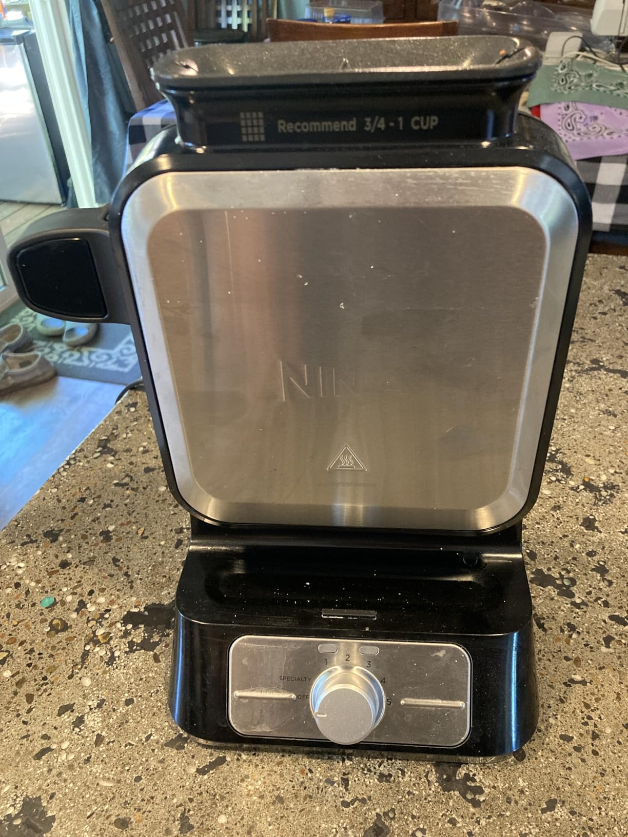 Ninja Belgian Waffle Maker Pro, 5 Shade Settings, Black/Silver, BW1001 | Vertical design, NeverStick coating, Precision-pour cup, Recipe guide, Dishwasher-safe parts customer photo 2