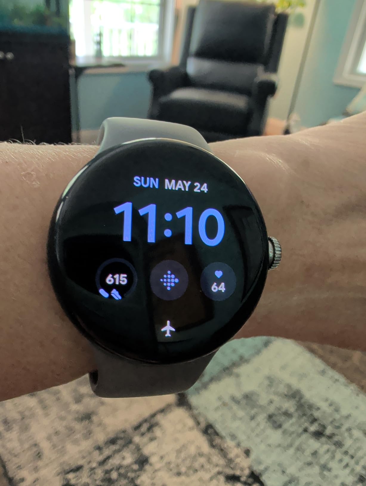 Google Pixel Android Smartwatch with Fitbit Activity Tracking - Heart Rate Tracking Watch - Polished Silver Stainless Steel case with Charcoal Active band - LTE customer photo 1