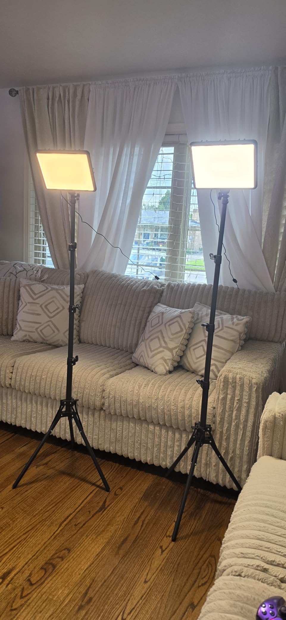 2-Pack LED Video Light Kit, NiceVeedi Studio Light, 2800-6500K Dimmable Photography Lighting Kit with Tripod Stand & Phone Holder, 73