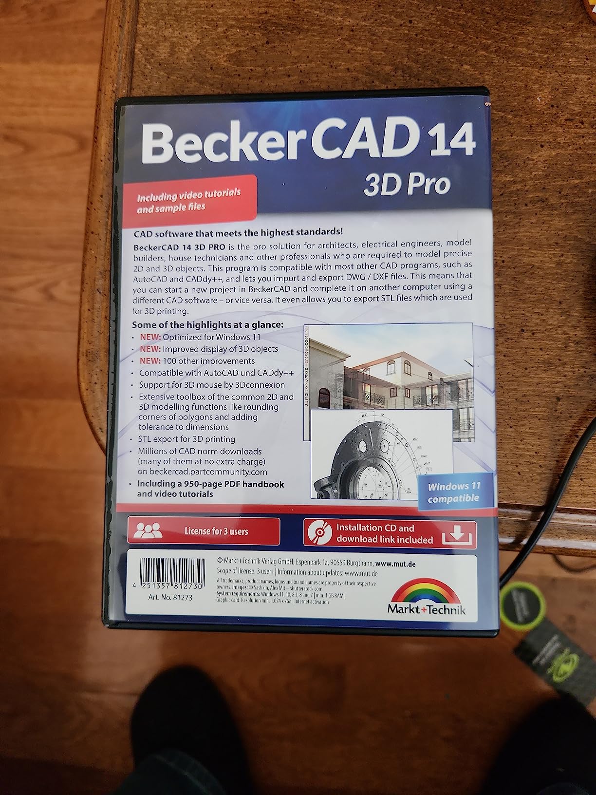 CAD software compatible with AutoCAD and Windows 11, 10, 8.1, 8 - BeckerCAD 3D PRO for 3D printing, home design, architecture, engineering and more customer photo 1