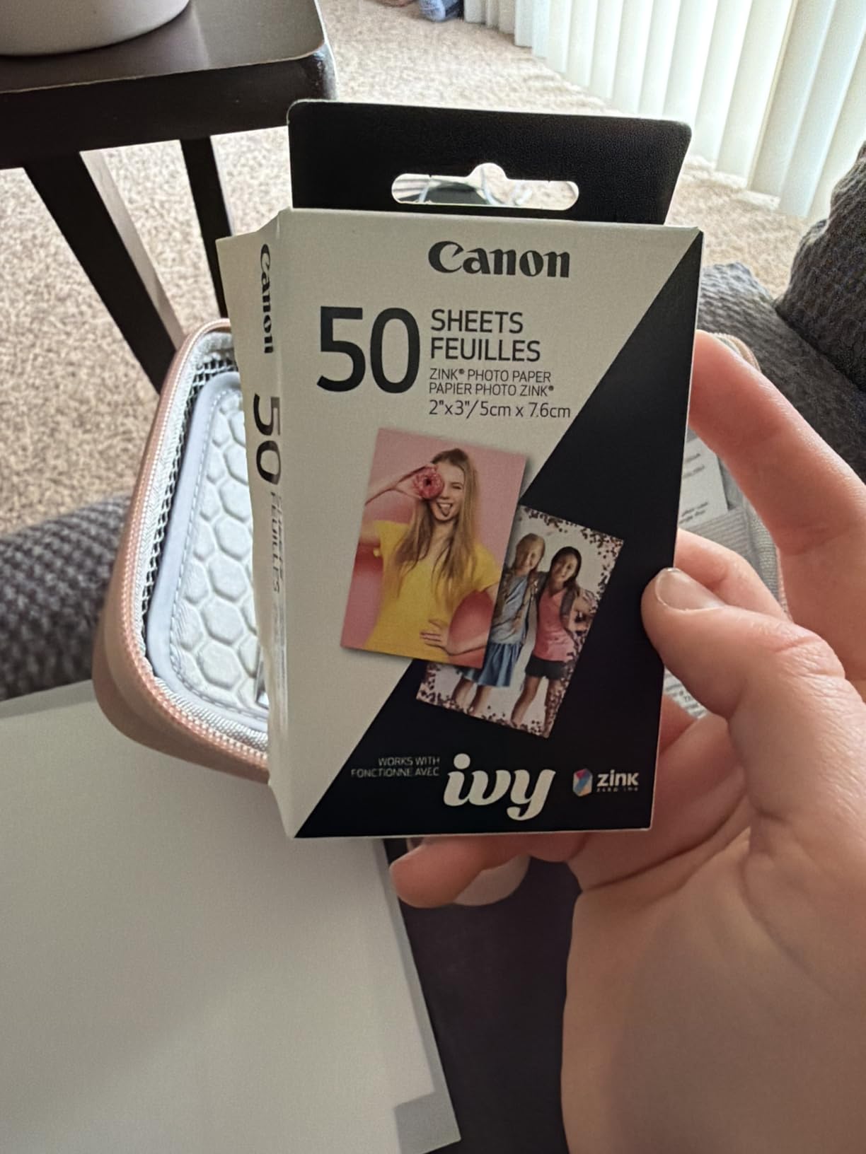 Canon Ivy 2 Mini Photo Printer, Print from Compatible iOS & Android Devices, Sticky-Back Prints, Pure White customer photo 1