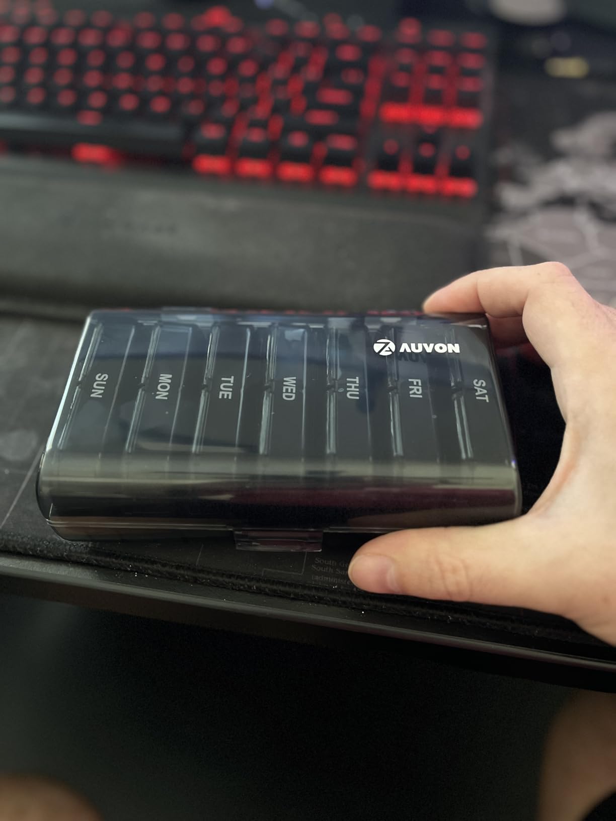 AUVON Weekly Pill Organizer 2 Times a Day, One-Side Large Opening, Easy‑Use customer photo 2