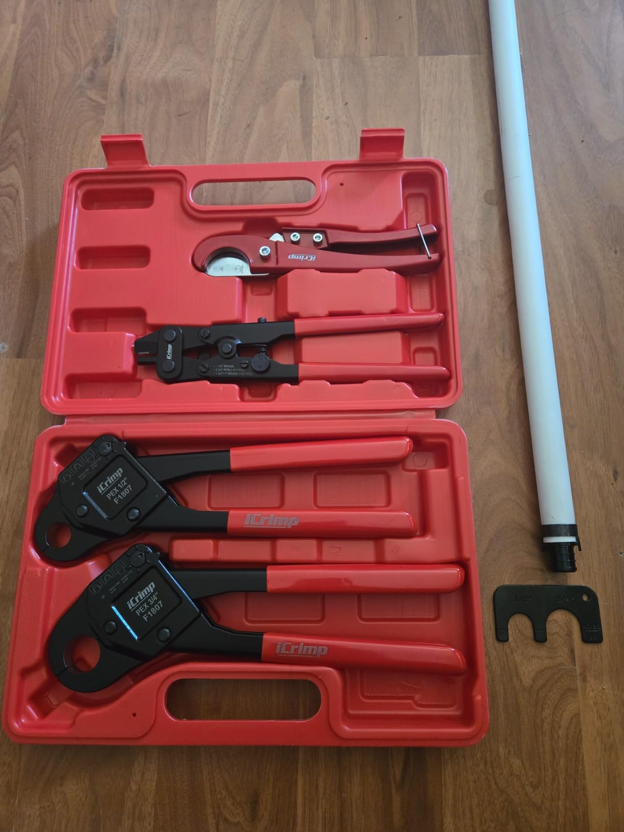 iCrimp IWS-1807CN PEX Crimping Tool Kit with PEX Crimpers, PEX Tubing Cutter, Copper Ring Removal Tool for 1/2’’ & 3/4’’ Copper Crimp Rings, Meets ASTM F1807 Standard customer photo 2